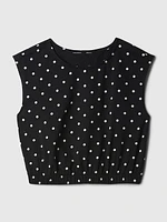 Kids Smocked Cropped Muscle Tank Top