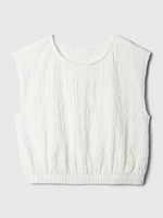 Kids Smocked Cropped Muscle Tank Top