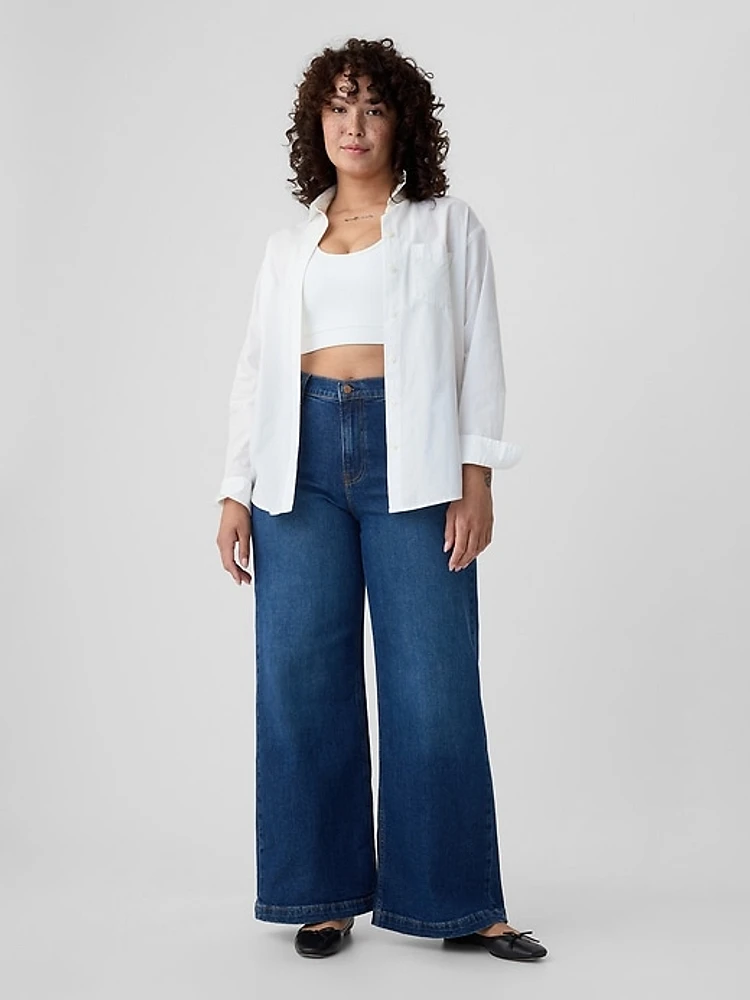 High Rise Stride Wide-Leg Jeans