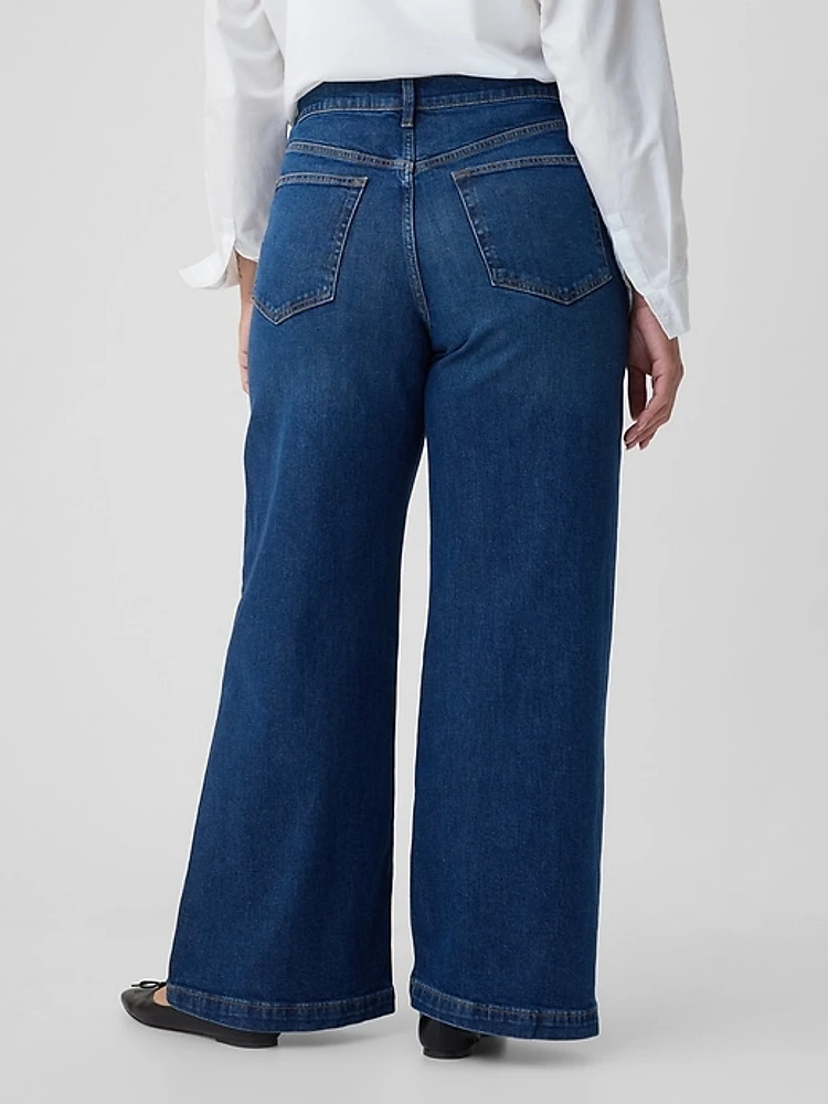 High Rise Stride Wide-Leg Jeans