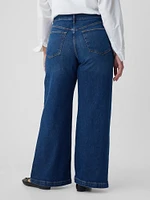 High Rise Stride Wide-Leg Cargo Jeans
