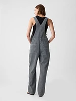 Striped Loose Overalls