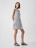 Eyelet Mini Shirtdress