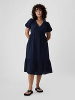 Crinkle Gauze Midi Dress