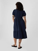 Crinkle Gauze Midi Dress