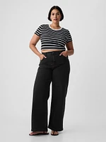 High Rise Stride Wide-Leg Cargo Jeans