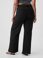 High Rise Stride Wide-Leg Cargo Jeans