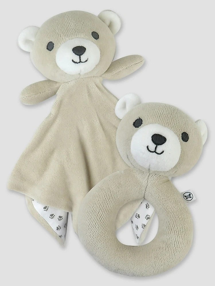 Honest Baby Clothing Lovey and Rattle Set