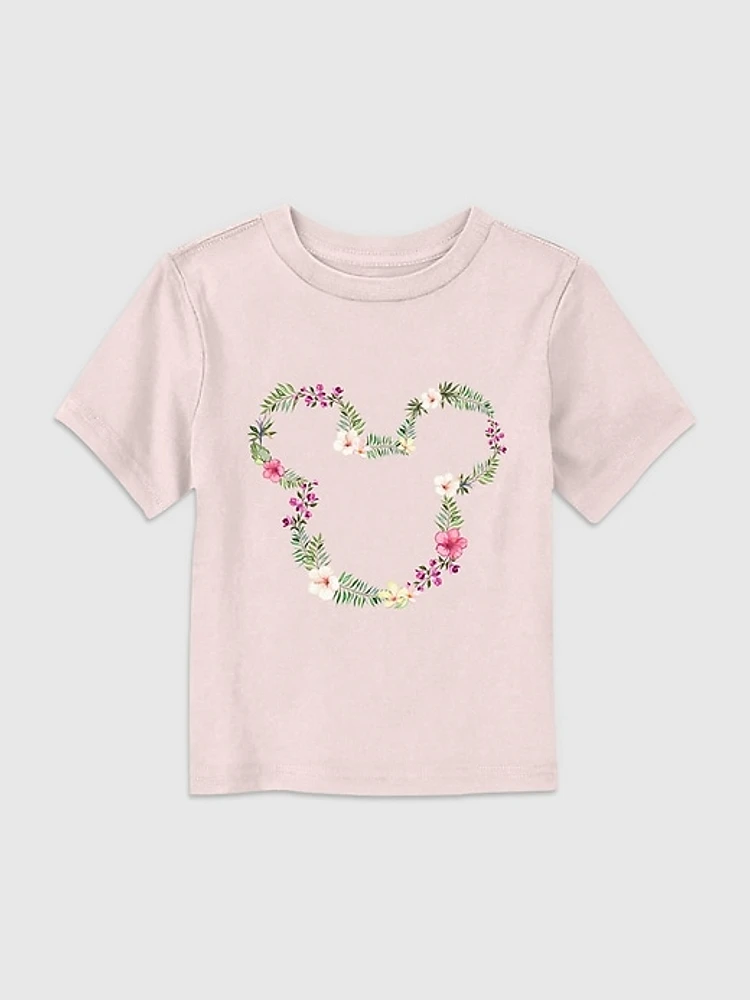 Toddler Mickey And Friends Floral Outline Graphic Tee