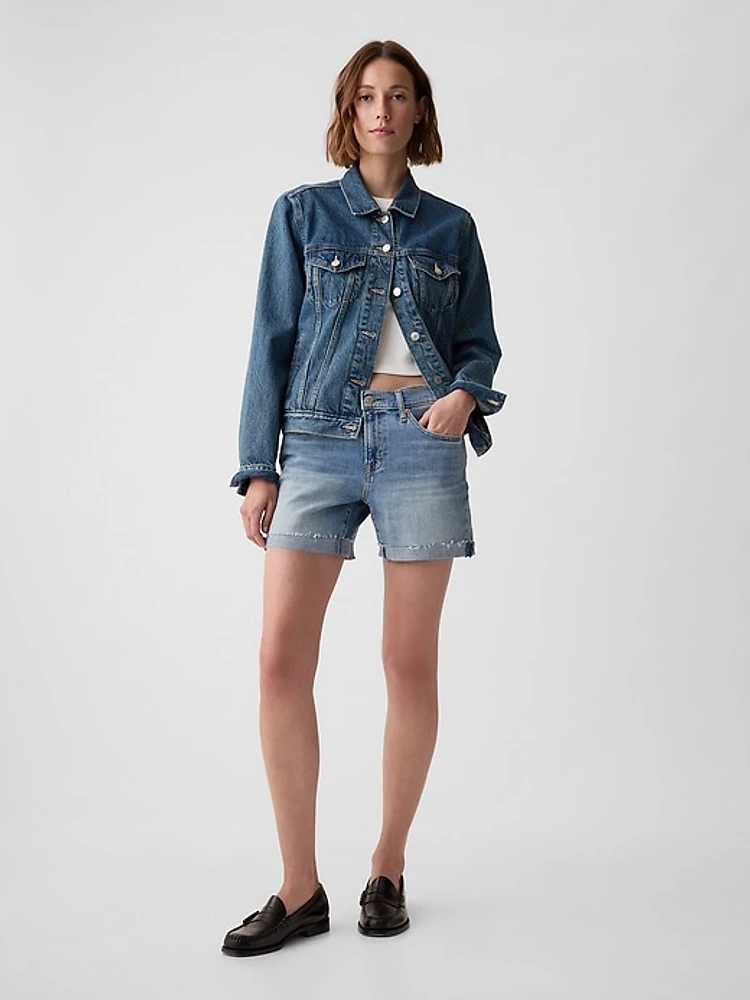 5" Mid Rise Denim Girlfriend Shorts