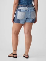 4" Low Rise Stride Patchwork Denim Shorts