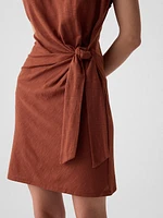 Tie-Knot Mini T-Shirt Dress