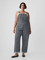 Striped Loose Overalls