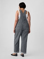 Striped Loose Overalls