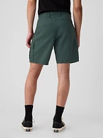 8" Linen-Cotton Cargo Shorts