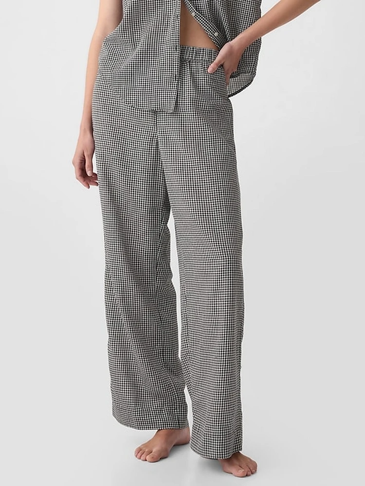 Crinkle Gauze Wide-Leg PJ Pants