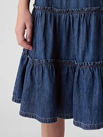 Kids Tiered Denim Midi Skirt