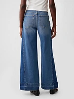 High Rise Stride Wide-Leg Cargo Jeans