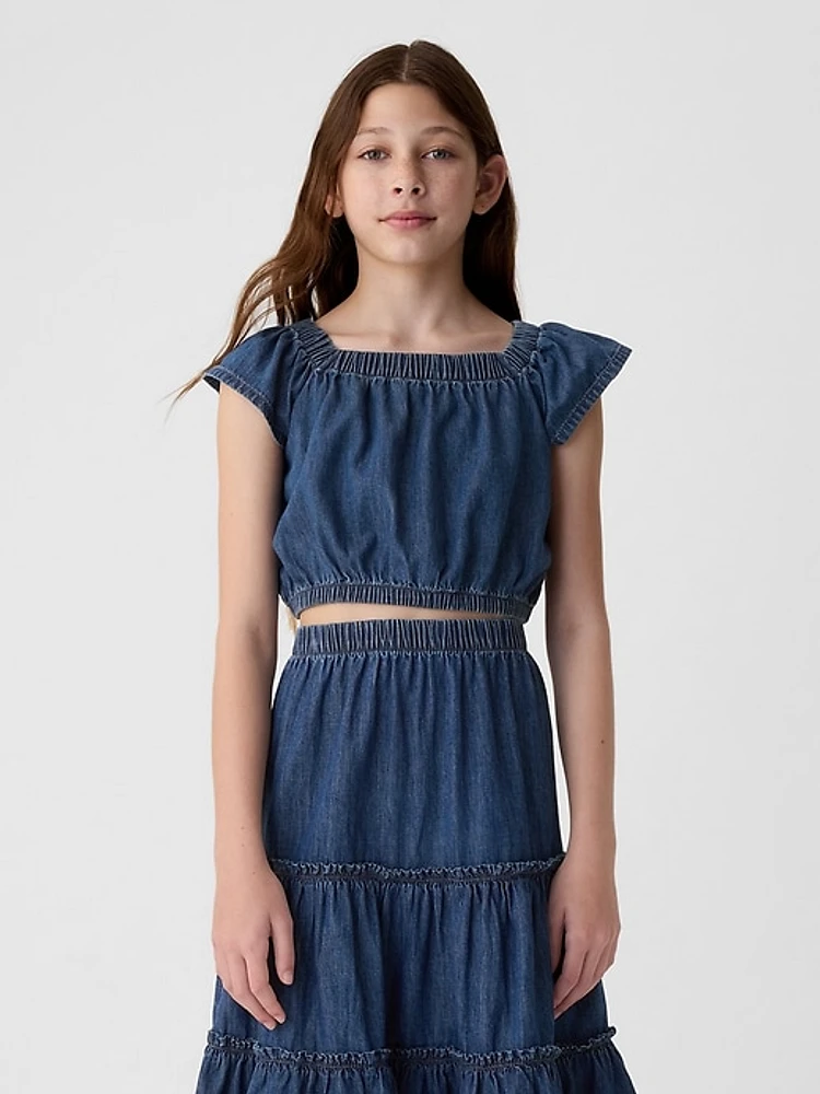 Kids Flutter Denim Top