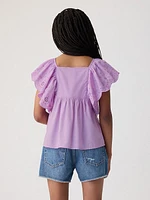 Kids Flutter Eyelet Shirt