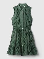 Eyelet Tiered Mini Dress