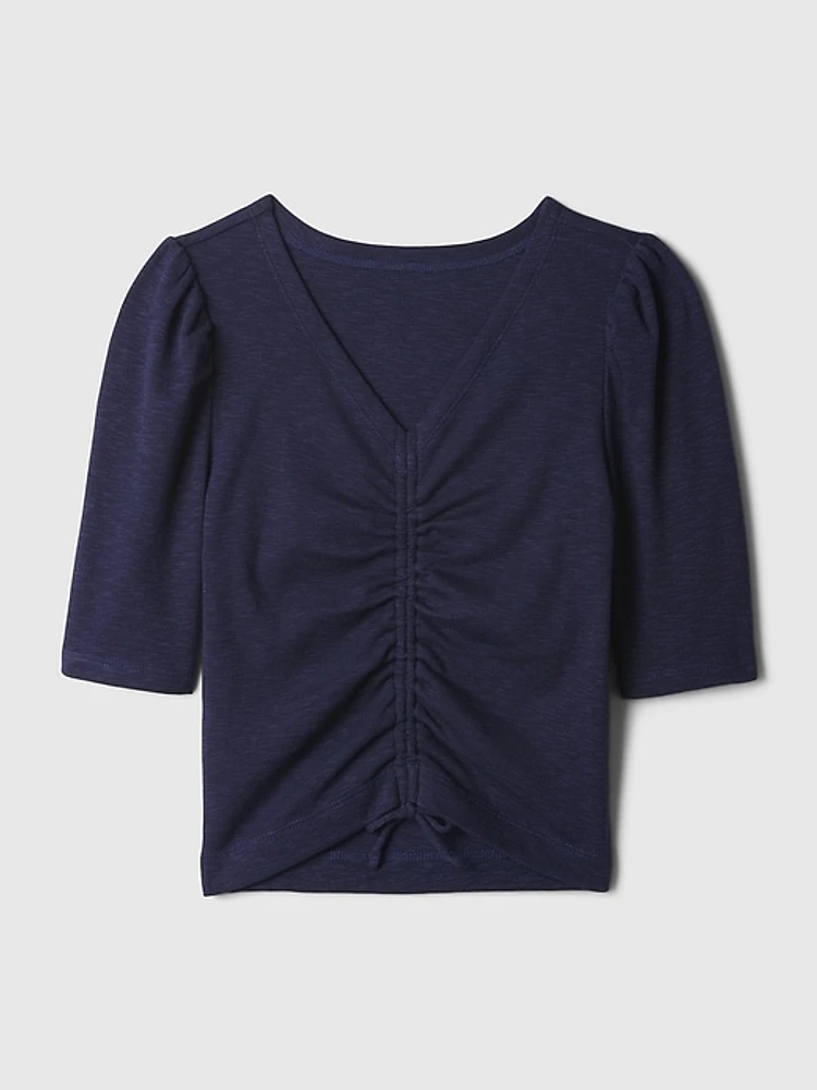 Kids Essential Rib Ruched Shirt