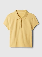 Kids Pique Cropped Polo Shirt