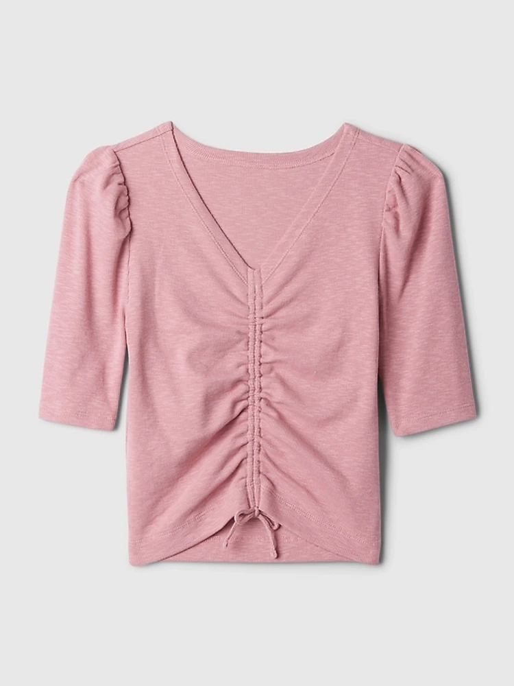 Kids Essential Rib Ruched Shirt