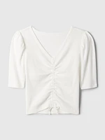 Kids Essential Rib Ruched Shirt