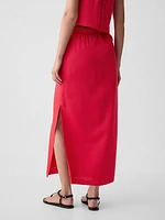 Linen-Blend Maxi Skirt