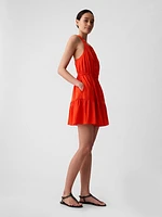 Twist-Back Mini Dress