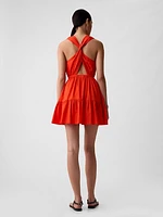 Twist-Back Mini Dress