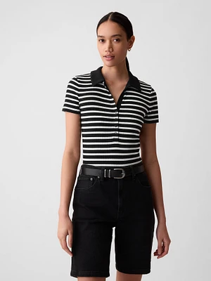 Modern Rib Polo Shirt Bodysuit