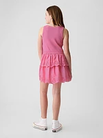 Kids Eyelet Tiered Dress