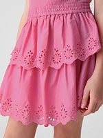 Kids Eyelet Tiered Dress