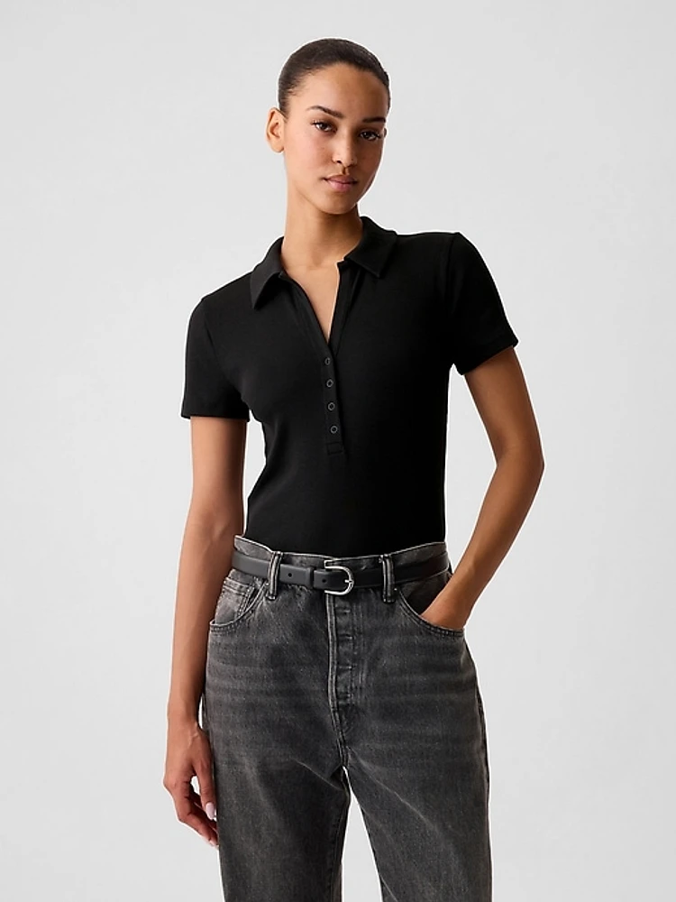 Modern Rib Polo Bodysuit