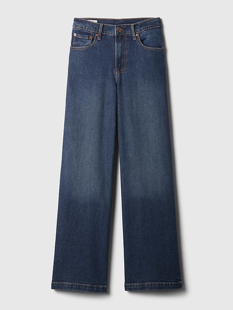 High Rise Stride Wide-Leg Jeans