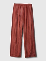 Crinkle Texture Satin Pants