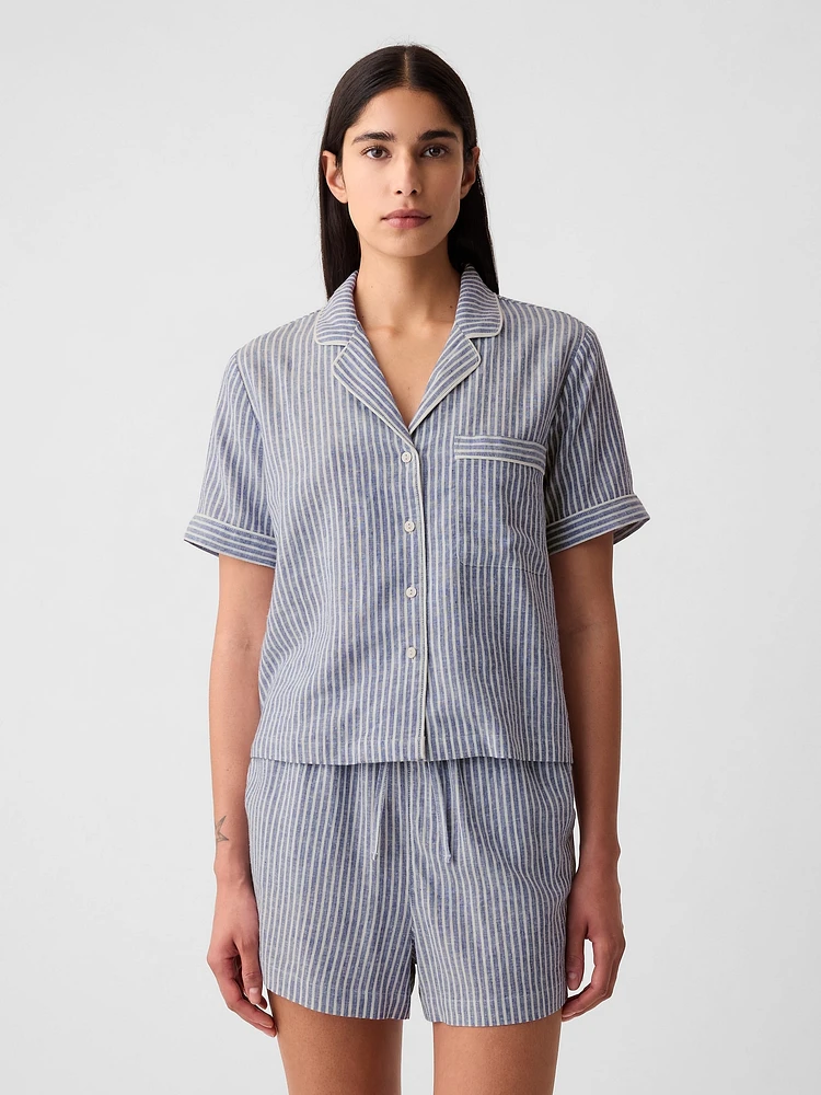 Linen-Blend PJ Shirt