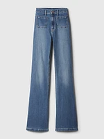 High Rise '70s Flare Cargo Jeans