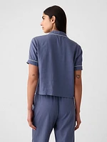 Linen-Blend PJ Shirt