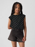 Kids Smocked Cropped Muscle Tank Top