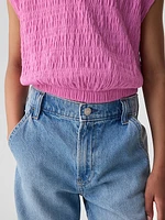 Kids Smocked Cropped Muscle Tank Top