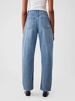 High Rise Crossover Barrel Jeans