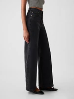 High Rise Stride Wide-Leg Cargo Jeans