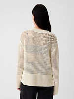 24/7 Split-Hem Crochet Sweater