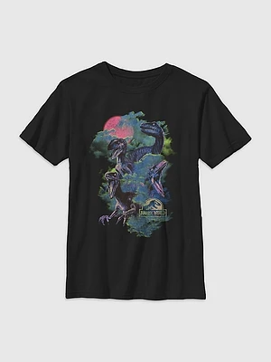 Kids Jurassic World Vintage Raptors Graphic Tee