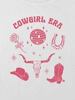 Kids Cowgirl Era Graphic Boxy Crop Tee