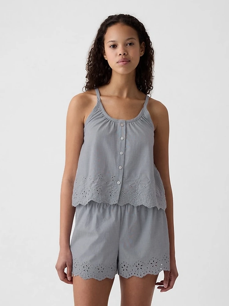 Eyelet Poplin PJ Tank Top