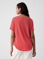 Linen-Blend T-Shirt